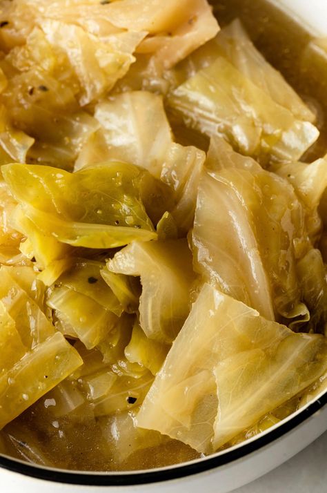 Savor the comforting flavors of the South with this Southern-Style Boiled Cabbage Delight Recipe. Perfectly tender cabbage is simmered to perfection with a blend of savory spices and a hint of smoky goodness, creating a dish that's both simple and satisfying. Whether you're looking for a hearty side or a light main course, this recipe brings a taste of Southern hospitality to your table. Ideal for family dinners or potluck gatherings, it's a delicious way to enjoy a classic vegetable with a flavorful twist. Get ready to impress your taste buds with this easy and delightful cabbage dish. Healthy Dinner With Cabbage, Southern Cooked Cabbage, Cook Cabbage Recipes, Seasoned Cabbage Recipes, How To Cook Cabbage Southern Style, Stewed Cabbage Recipes, Cabbage Recipe Boiled, Cabbage On Stove Top, Southern Style Cabbage Soul Food