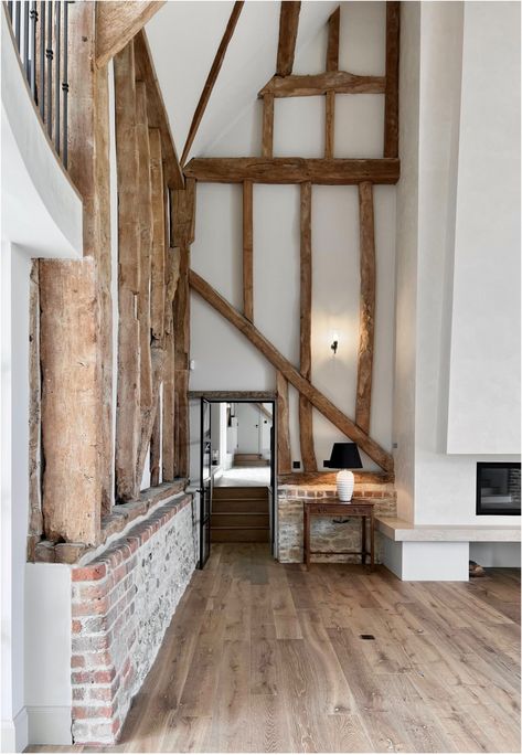 Listed Building Interior, Open Plan Barn Conversion, Small Barn Conversion, Party Barn Interior, Barn Conversion Bedroom, Converted Barn Homes, Barn Conversion Interiors, Oxfordshire Countryside, Barn House Interior