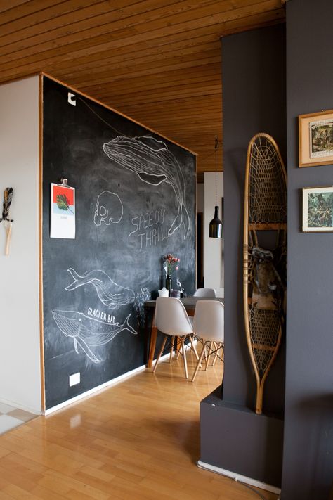 Bedroom Attic, Large Chalkboard, Blackboard Wall, Room Of One's Own, Attic Apartment, Freestanding Kitchen, Board Wall, Chalkboard Wall, Parallel Universe