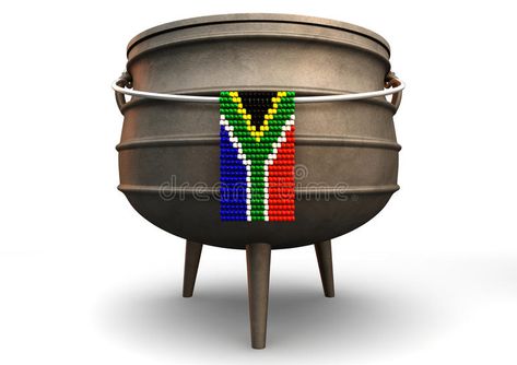 Potjie Pot, Zulu Culture, South African Flag, Cape Of Good Hope, Country Food, Counting Coins, South African Food, Flag Hanging, African Flag