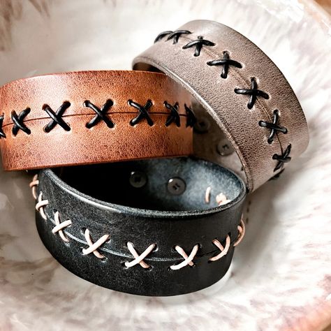 Leather cuff bracelet diy