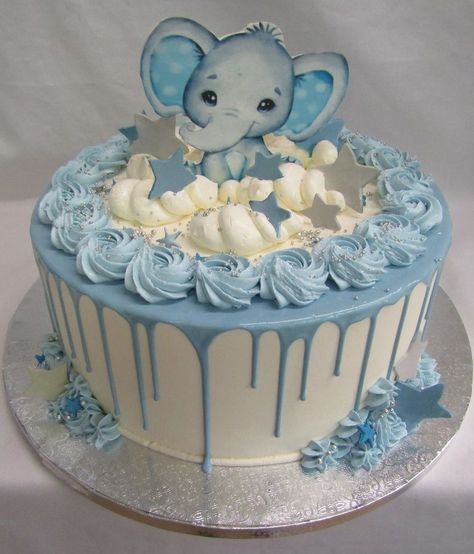 When you’re welcoming a baby boy Baby Elephant Cakes For Baby Showers, Baby Boy Baby Shower Cakes, Welcome Cake For Baby Boy, Baby Elephants Baby Shower Ideas, Tort Baby Shower Boy, Elephant Baby Shower Cake Boy, Blue And White Baby Shower Cake, Elephant Boy Baby Shower Theme, Cake For Baby Boy 1 Year