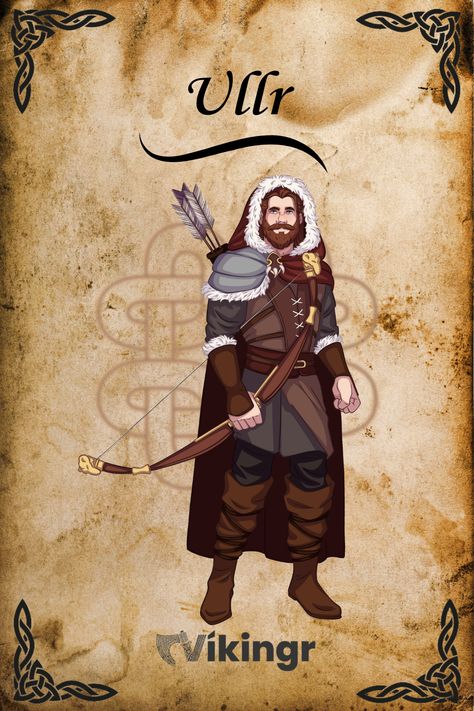 Ullr was the Norse god of hunting and archery.  #NorseMythology #NordicRunes #Vikings #VikingGods #MythologyMonday #NorseCulture #AncientReligion #NorseLegends #VikingLore #NordicTraditions #GodsOfTheNorth #VikingSagas #MythicalBeings #NorsePantheon #VikingWarriors #Asgard #Valhalla #Vikingr #Ullr Ullr God Norse Mythology, Ullr God, God Of Hunting, Norse Mythology Book, Norse Deities, Viking Names, Norse People, Norse Gods, Nordic Runes