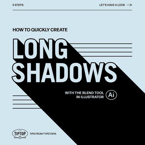 Typetopia on Instagram: “Following up on our first method to create long shadows in Adobe Illustrator as we wanted to share this one as well. This method is quicker…” Shadow Typography Design, Shadow Typography, Pencil Challenge, Blend Tool, Drop Shadow, Long Shadow, Learn Something New, Text Effects, The Shadow