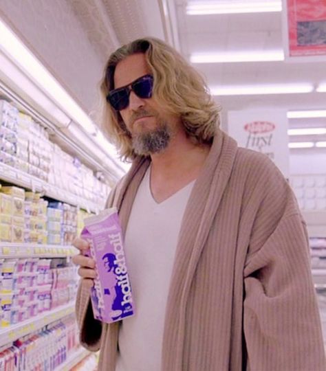 The Dude with his Half n Half Carton at Ralph's ..... The Big Lebowski Jeff Bridges dudeness Coen Brothers, Brothers Movie, Pier Paolo Pasolini, Cult Movie, Jeff Bridges, Big Lebowski, Movie Posters Design, The Big Lebowski, The Dude