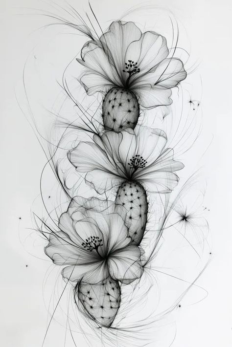 Tattoo idea: tattoo sketch cactus with flowers in bloom tattoo gree 3 Cool Cactus Tattoo, Prickly Pear Flower Tattoo, Scorpion And Cactus Tattoo, Cactus Tattoo Women, Cactus Sleeve Tattoos For Women, Saguaro Cactus Blossom Tattoo, Cactus Tattoo With Flowers, Cactus Flowers Tattoo, Arizona State Flower Tattoo