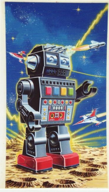 Cool Vintage Robot Art | Flickr - Photo Sharing! Vintage Robot Art, Toy Robot, Futurisme Retro, Vintage Robots, Retro Robot, Arte Robot, Space Toys, Pulp Art, Vintage Space