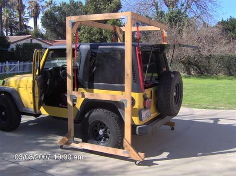 Jeep Top Storage, Jeep Hardtop Storage, Jeep Hard Top, Diy Jeep, Jeep Tops, Jeep Gear, Cj Jeep, Jeep Hair, Tj Wrangler