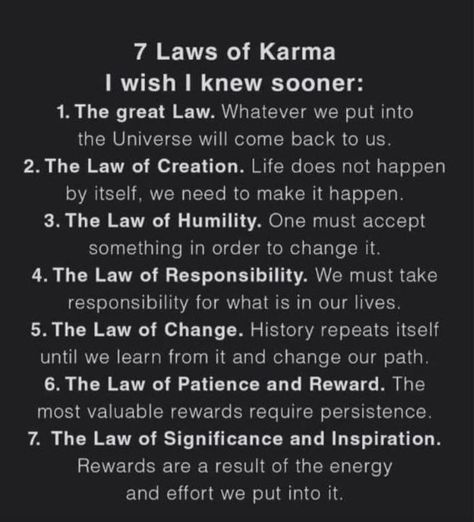 Laws Of Karma, 12 Laws Of Karma, Energy Consciousness, Law Of Karma, Spiritual Psychology, Spiritual Journals, Spirit Science, Energy Healing Spirituality, Awakening Quotes