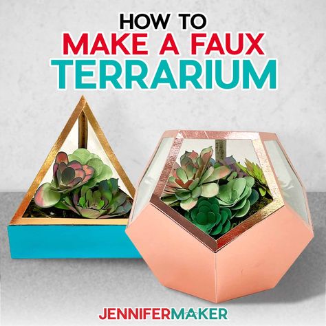 Faux Terrarium, Cricut Scoring Stylus, Plastic Store, Floating Ornaments, Jennifer Maker, Paper Succulents, Trending Crafts, Blue Words, Faux Succulents