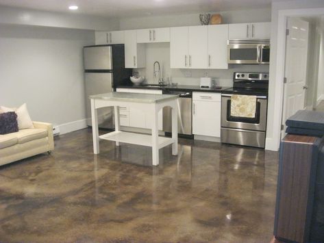 basement apartment | We added a white subway tile back splash in the kitchen a couple of ... Small Basement Kitchen, Small Basement Apartments, Basement Kitchenette, Basement Kitchen, Basement Apartment, Small Basements, Apartment Layout, Classic Kitchen, Basement Renovations