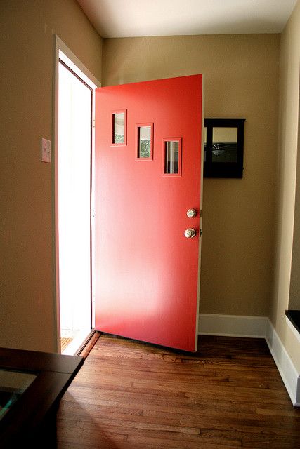 Front Door "Gilbreath's Grover" Mid Century Doors, Mid Century Modern Door, Mid Century Modern Exterior, Modern Exterior Doors, Doors Interior Modern, Modern Front Door, Front Doors With Windows, Mid Century Modern Interiors, Front Door Design