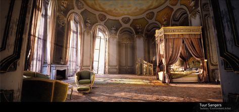 ArtStation - Baroque Bedroom, Tuur Sangers The Abduction Of Persephone, Abduction Of Persephone, Greek Bedroom, Baroque Bedroom, The 4 Seasons, Royal Bedroom, Fancy Bedroom, Castle Bedroom, Dead Leaves