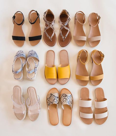 ShopPriceless.com on Instagram: “SO. MANY. NEW. SANDALS 😍 + some are coming soon! 💕 Which is your fave? ✨ @shoppriceless” Flats Footwear For Women, Sandals Outfit Summer, Comfy Wedges, Girls High Heels, Pretty Sandals, Fashion Shoes Heels, Footwear Design, Fashion Shoes Sandals, Fashion Shoes Flats