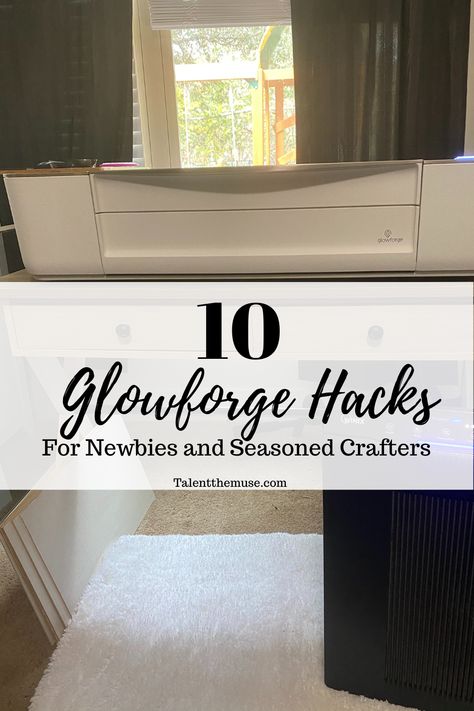 10 glowforge hacks. popular hacks that will save glowforge users time, money and headache. Are you just getting started on your Glowforge journey and not sure what to do? I have 10 hacks that every glowforge newbie should know and some tips that the seasoned crafter would love. #glowforge #glowforgepro #glowforgeplus #glowforgebasic #laser #diy #cricut Diy Craft Hacks, Glow Projects, Glow Crafts, Glowforge Projects, Fabric Shops, Laser Cut Wood Crafts, Laser Engraved Ideas, Laser Engraving Machine, The Muse