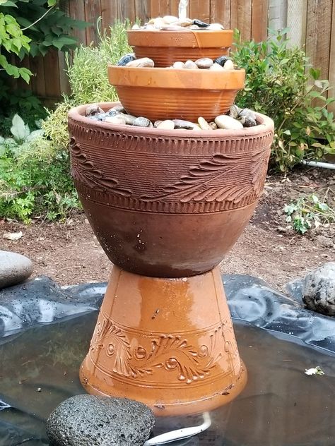 Terracotta Fountain Tuscan Yard, Terracotta Fountain, Yard Ideas, Clay Pots, New Homes, Yard