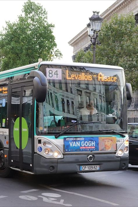 Going to Paris and planning to use Paris Public Transport? Read this guide to Buses in Paris! City buses in Paris are the perfect way to see the city while getting to your destination. More than 60 daytime lines and more than 30 nighttime ones, for a service that runs almost 24/7. City Bus, Paris Travel Guide, Paris City, Paris Travel, Public Transport, Buses, Night Time, Van Gogh, Valencia