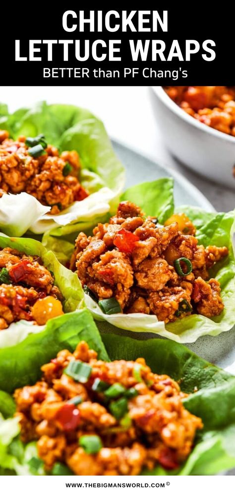 Chicken And Cucumber Lettuce Wraps, Easy Chicken Lettuce Wraps Simple, Ground Chicken Lettuce Wraps, Lettuce Wraps Chicken, Healthy Pancakes Oatmeal, Wraps Chicken, Pancakes Oatmeal, Pf Changs Lettuce Wraps, Salat Wraps