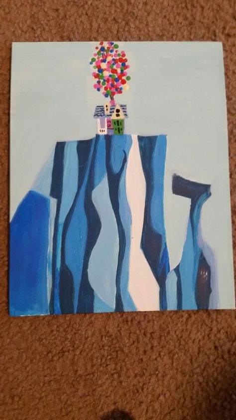 I painted the "Up" house on paradise falls House From Up Painting, House From Up, Up Movie Painting, Up House Painting, Up House Drawing, Up Movie House, Diy Doodles, The Up House, Up House With Balloons