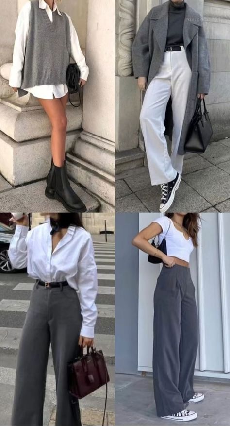 Business Casual Outfits For Work, Everyday Fashion Outfits, Classy Work Outfits, Stylish Work Outfits, Looks Chic, Mode Inspo, Different Outfits, Grey Pants, Style Mistakes