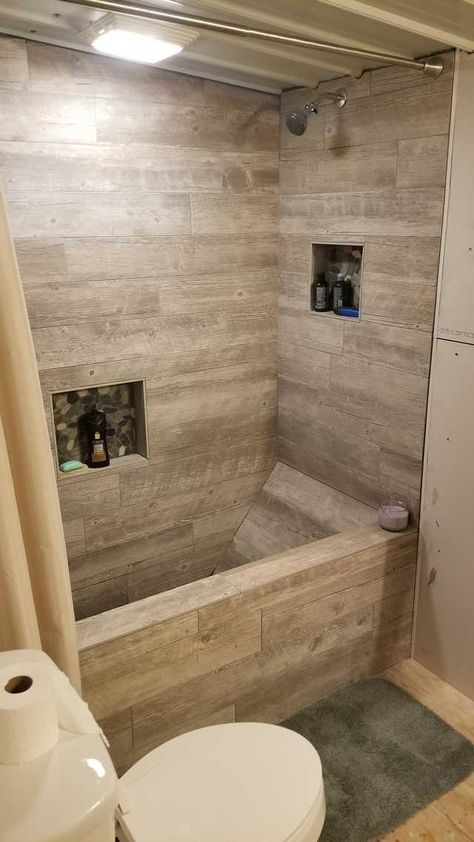 Just Finished the Custom Shower/Bathtub in my apartment. All made out of tile. - Imgur Roman Tub Shower Combo, Built Bathtub, Hidden Bathtub, Tile Bathtub, Door Bookshelf, Custom Bathtub, Concrete Bathtub, Bathtub Shower Combo, Built In Bathtub