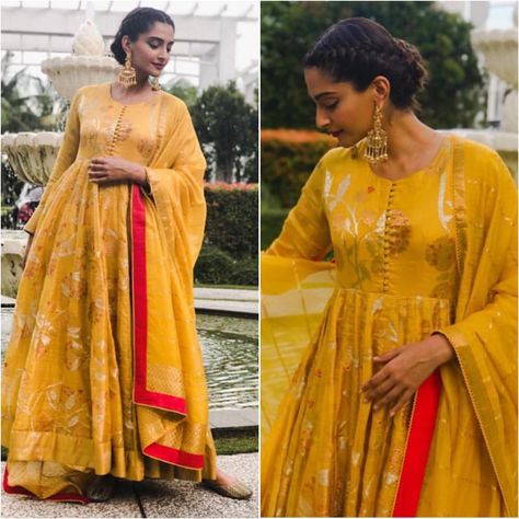 Colour Outfit, Frock Suit, Indian Designer Suits, Kurta Style, Salwar Designs, Long Kurti Designs, Bollywood Style, Designer Dresses Casual, Sonam Kapoor