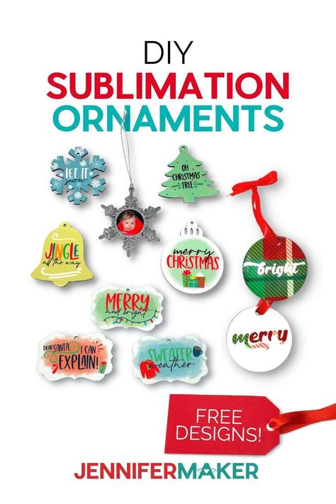 How to make sublimation ornaments with Christmas sublimation designs - step-by-step tutorial! Sublimation Ornaments Diy, Sublimated Christmas Ornaments, Sublimation Ornaments Designs, Sublimation Ornament Ideas, Sublimation Christmas Ornaments, Sublimation Designs Free, Sublimation Station, Ornaments Wood Slice, Ink Ornaments