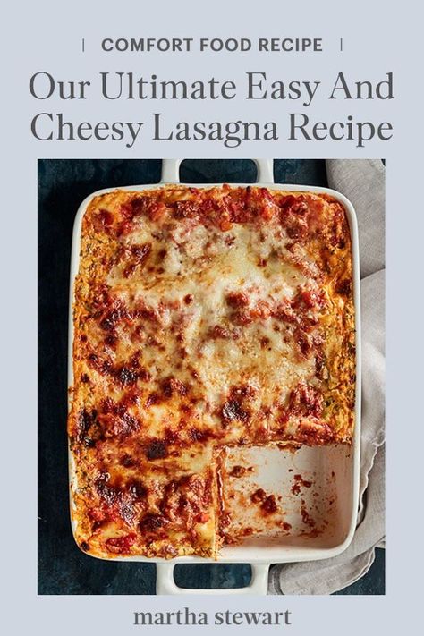 Martha Stewart Lasagna Recipe, Ultimate Lasagna Recipe, Cheesy Lasagna Recipe, Lasagna With Meat Sauce, Cheesy Lasagna, Sausage Lasagna, Baked Pasta, Baked Pasta Recipes, Sweet Italian Sausage