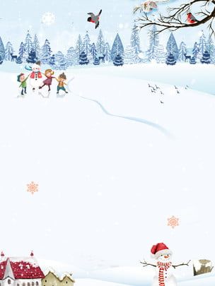 hand painted snow winter childrens background material