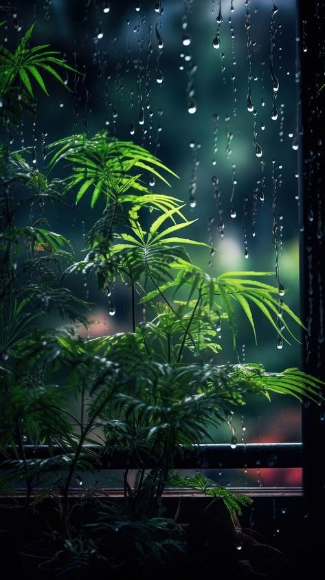 A rain scene with plant nature night glass. | premium image by rawpixel.com Raining Photography, Rainy Day Wallpaper, Plant Aquarium, Rain Video, Rain Wallpaper, Rain Photo, Night Rain, Rain Wallpapers, Scenery Photography