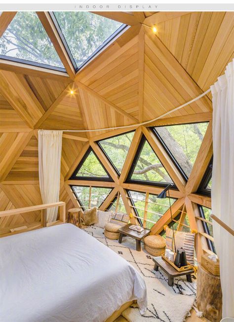 Geodesic Dome House, Geodesic Dome Homes, House Loft, House Cabin, Wooden Cabins, Dome House, Geodesic Dome, Modular Homes, Prefab Homes