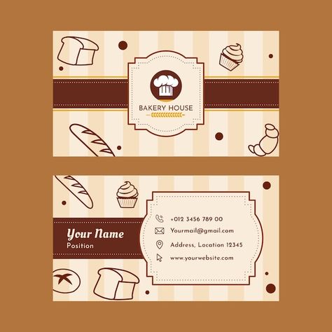 Bakery Visiting Card Design, Cartoons Krishna, Bakery Business Cards, Logo Desing, Visiting Card Design, Typography Poster Design, Bakery Business, Visiting Cards, Design Minimal