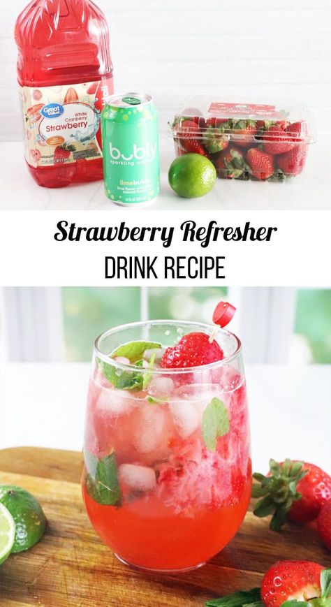 Strawberry Beverages, Fall Cider Recipes, Strawberry Refresher Recipe, Romanticizing Summer, Sparkling Water Recipes, Strawberry Refresher, Cider Recipes, Fall Cider, Food Planning