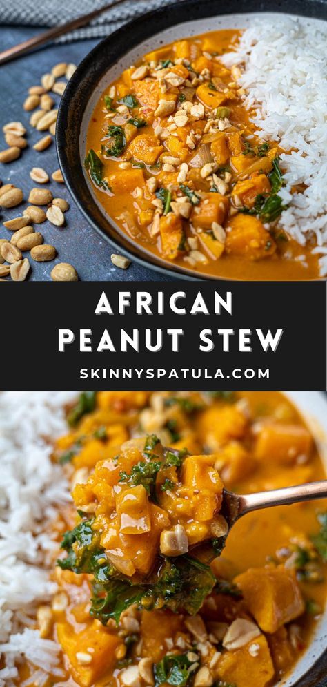 Vegetarian African Peanut Stew, African Peanut Stew Crockpot, Oh She Glows African Peanut Stew, African Ground Nut Stew, African Sweet Potato Peanut Stew, African Pumpkin Stew, African Peanut Stew Chicken, Vegan South African Recipes, African Vegetable Recipes