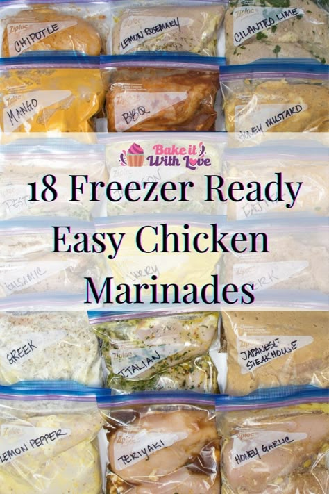 Best Chicken Marinades, Chicken Breast Marinade Recipes, Freezing Chicken, Healthy Chicken Marinade, Chicken Breast Marinade, Chicken Thigh Marinade, Best Chicken Marinade, Easy Chicken Marinade, Chicken Freezer Meals