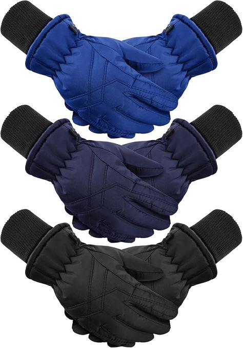 Amazon.com : Hicarer 3 Pairs Kids Waterproof Gloves Winter Warm Snow Gloves Boys Girls Ski Gloves Windproof for Cold Weather (Classic Style, 8-11 Years) : Clothing, Shoes & Jewelry Cold Weather Clothing, Girls Ski, Snow Gloves, Ski Girl, Ski Gloves, Waterproof Gloves, Kids Hands, Cold Air, The Kid