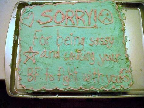 Apology Cake, Funny Cakes, Ugly Cakes, Spicy Memes, Class 1 B, Pastel Minimalist, Cake Board, Words Of Affirmation, Bday Ideas