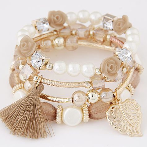 m.beads.us product Zinc-Alloy-Bracelet_p378427.html Fringe Bracelet, Wrap Armband, Leaf Bracelet, Tassel Bracelet, Beaded Wrap Bracelets, Bead Bangles, Crystal Beads Bracelet, Beaded Wraps, Bride Jewellery