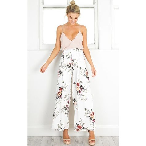 Isnt She Lovely pants in white floral ($51) ❤ liked on Polyvore featuring pants, white floral pants, floral print pants, floral trousers, white pants and floral pants Garden Party Outfit Casual, Summer Garden Party Outfit, Party Outfit Casual, Floral Pants Outfit, Summer Birthday Outfits, Spring Workwear, Distressed Outfit, Blouse Outfit Casual, Garden Party Outfit