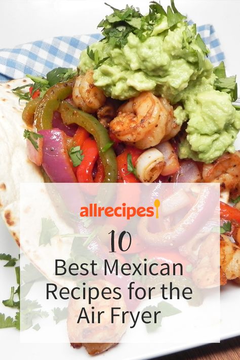 10 Best Mexican Recipes for the Air Fryer | "Here are the best air fryer ideas to satisfy your mexican takeout cravings. Read on to find recipes for air fryer taquitos, chimichangas, and more!" #airfryer #airfryerrecipes #dinnerideas Mexican Takeout, Fajitas Dinner, Air Fryer Ideas, Recipes For Air Fryer, Air Fryer Taquitos, Marinated Turkey Breast, Homemade Taquitos, Marinated Turkey, Glazed Chicken Wings