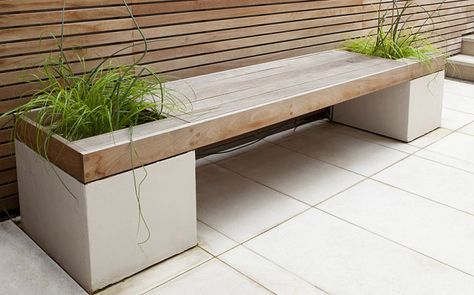 Planter Bench, Modern Garden Design, Lego Instructions, Small Projects, Raised Bed, Diy Garden Projects, Garden Seating, Small Garden Design, Wooden Bench