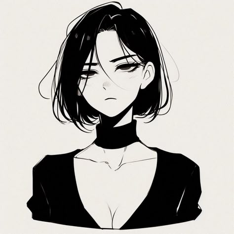 Short Haired Female Character Art, Anime Female Short Hairstyles, Female Short Hairstyles Drawing, Short Brown Hair Drawing, Short Hair Cartoon Girl, Short Hair Reference Drawing Female, Shoulder Length Hair Drawing, Anime Pixie Cut, Short Hair Drawing Girl