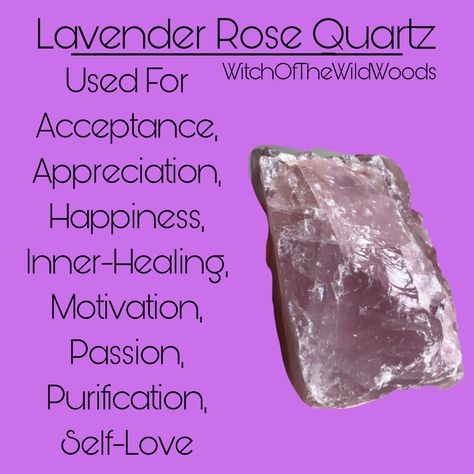 Lavender Rose Quartz, Crystal Magick, Pagan Spirituality, Witch Spell Book, Crystals Healing Properties, Witch Spell, Crystals Healing, Inside Job, Inner Healing