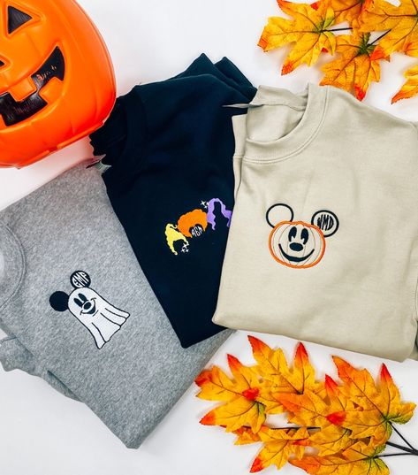 Monogrammed Mickey Pumpkin Quarter Zip Sweatshirt – United Monograms Mickey Ghost, Halloween Sweaters, Fall Monograms, Embroidery Shirts, Cricket Crafts, United Monograms, Cricut Shirts, Oversized Denim Shirt, Casual Halloween