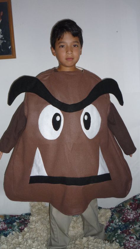 by Mario Bros game characters GOOMBA the brown bad mushroom, made on felt, with back velcro closure, aproximately measures are 31 inches tall and Mario Mushroom Costume, Mushroom Costumes, Mario Bros Characters, Mario Halloween Costumes, Bad Halloween Costumes, Mario Bros Game, Characters Costumes, Mushroom Costume, Mario Costume