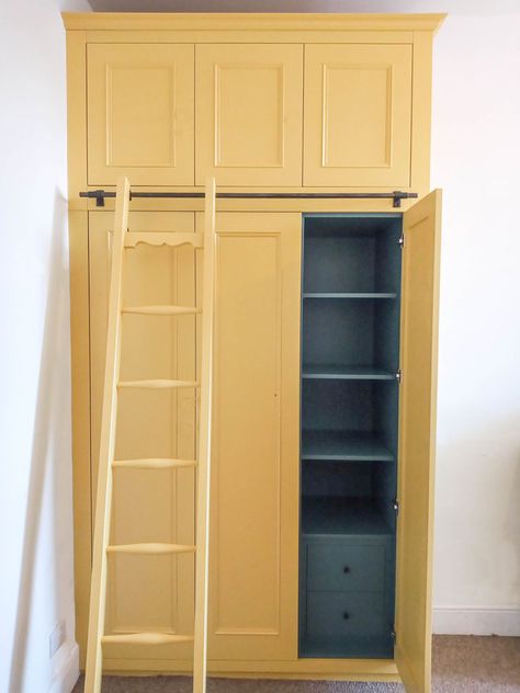 Bristol built in wardrobes | Arbor Furniture Wardrobe With Ladder, Painted Built In Wardrobes, Wardrobe Painting, Diy Built In Wardrobes, Cottage Wardrobe, Alcove Wardrobe, Curtain Designs For Bedroom, Fitted Wardrobes Bedroom, Alcove Storage