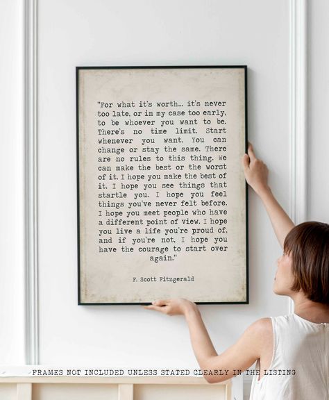 PRINTABLE F Scott Fitzgerald for What It's Worth Quote Inspirational Print Gift, Vintage Page Typography Quote Print INSTANT DOWNLOAD - Etsy Canada Whatever Quotes, For What It's Worth, St Therese Of Lisieux, Worth Quotes, Inspirational Quotes Wall Art, F Scott Fitzgerald, Copy Print, Quote Inspirational, Sales Image