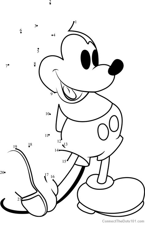 Mickey Mouse by Andy Warhol dot to dot printable worksheet - Connect The Dots Mickey Mouse Worksheets, Mickey Mouse Preschool, Dot To Dot Printables, Dots Game, Dot Worksheets, Mouse Crafts, Dot To Dot, Kindergarten Math Worksheets, School Worksheets