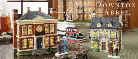 The "Downton Abbey" Village launched in 2014. Grinch Village, Department 56 Christmas Village, Downton Abbey Series, Wooden Duck, Christmas Houses, Christmas In The City, Dickens Village, Christmas Village Houses, Christmas Village Display