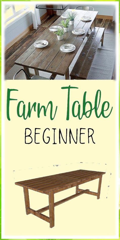 Roundhill Furniture Leviton Fabric Tufted Turned Leg Dining Bench, gray Farm Table Plans, Farmhouse Table Plans, Diy Dining Room Table, Wood Furniture Plans, Farmhouse Dining Room Table, Diy Dining Room, Rustic Wood Furniture, Diy Farmhouse Table, Diy Dining Table